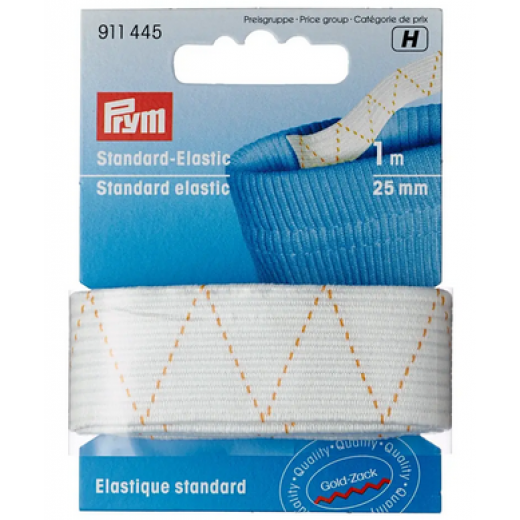 Breit-Elastic 25 mm weiß - 1 m-Karte - Prym
