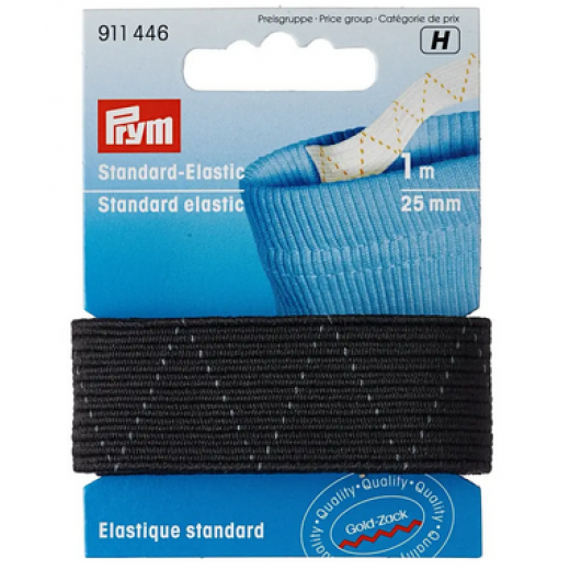 Breit-Elastic 25 mm schwarz - 1 m-Karte - Prym