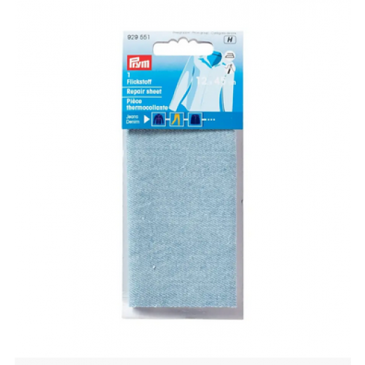 Flickstoff Jeans zum Aufbügeln hellblau - Prym