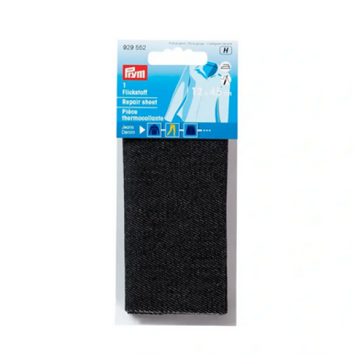 Flickstoff Jeans zum Aufbügeln schwarz - Prym