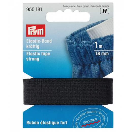 Elastic-Band kräftig 18 mm schwarz - 1 m-Karte - Prym