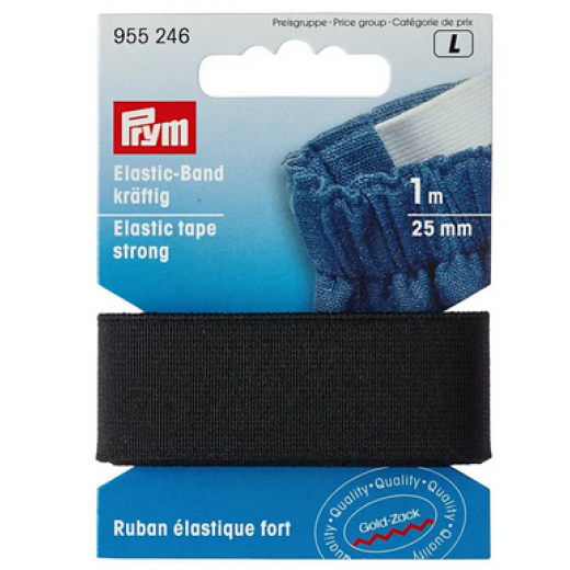 Elastic-Band kräftig 25 mm schwarz - 1 m-Karte - Prym