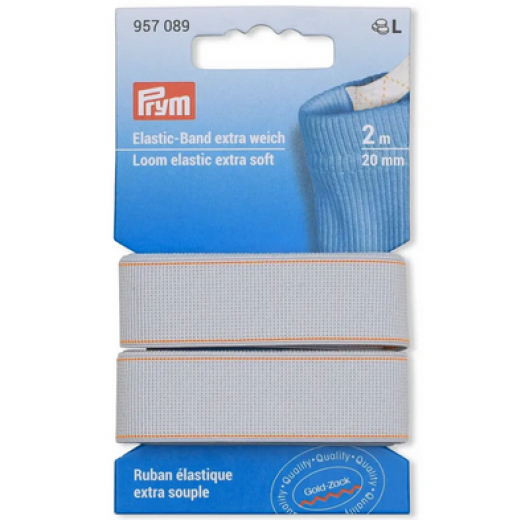 Elastic-Band extra weich 20 mm weiß - 2 m-Karte - Prym