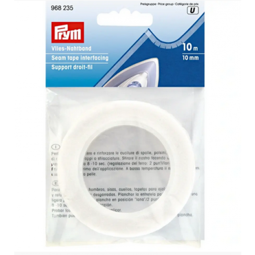 Vlies-Nahtband 10 mm weiß - 10 m-Karte - Prym