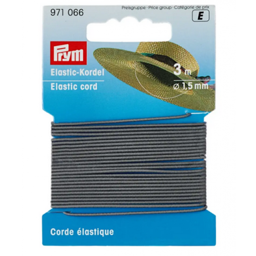 Elastic-Kordel 1,5 mm hellgrau - 3 m-Karte - Prym