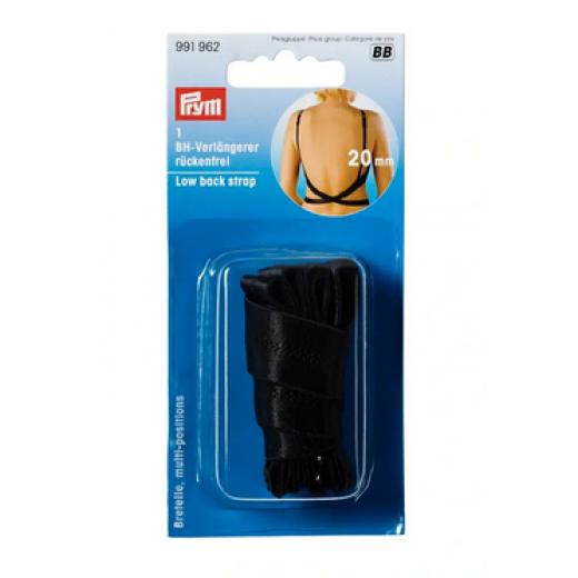 BH-Verlängerer rückenfrei 20 mm schwarz - Prym