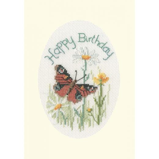 Bothy Threads Stickpackung - Greeting Card - Butterfly And Daisies