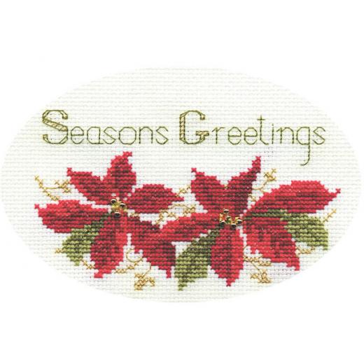 Bothy Threads Stickpackung - Christmas Card - Poinsettias