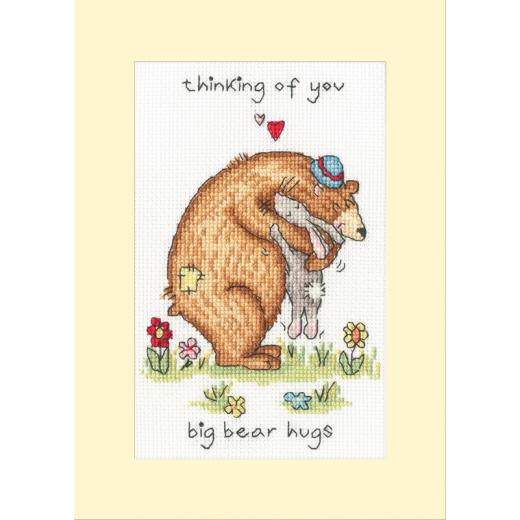 Bothy Threads Greeting Card Cockadoodle - Big Bear Hugs