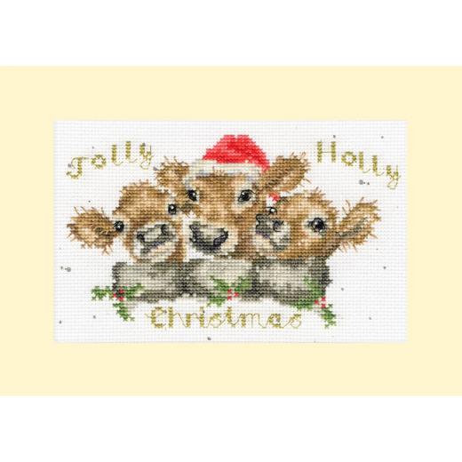 Bothy Threads Stickpackung - Christmas Card - Jolly Holly
