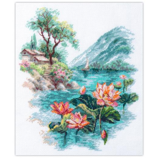 Magic Needle - Stickbild Blooming Lotuses