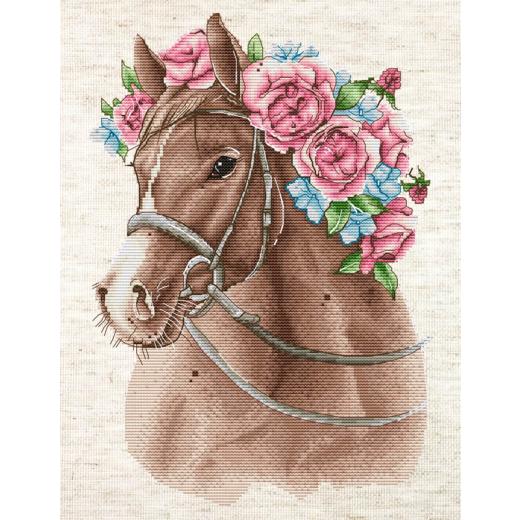 Hobby Jobby Stickpackung - Horse in Flowers