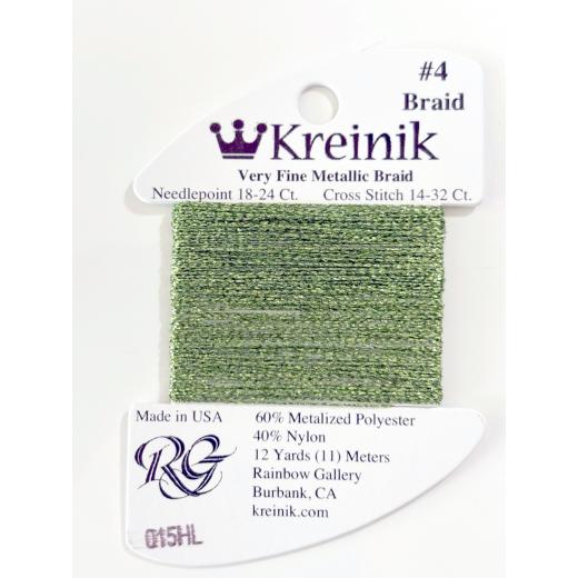 Kreinik Very Fine Braid #4 015HL – Chartreuse High Lustre