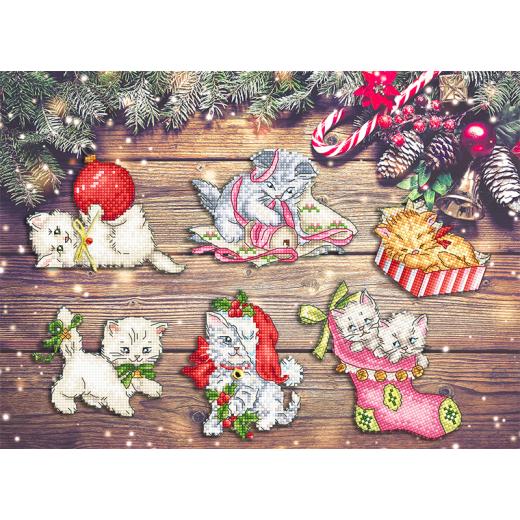 Stickvorlage Leti Stitch - Christmas Kitties Ornaments incl. treasures