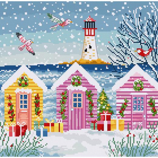 Leti Stitch Stickpackung - Snowy Sea Cottage