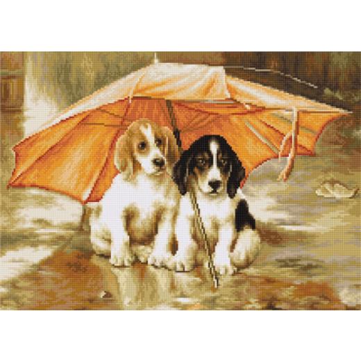 Luca-S Stickpackung Gobelinpackung - Couple under an Umbrella