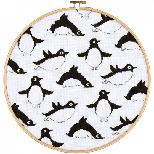 Vervaco Verachtert - Stickbild Eva Mouton Pinguine mit Stickring