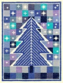 Fremme Stickpackung - Weihnachtsbaum blau