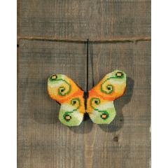 Permin Stickpackung - Schmetterling grün-orange
