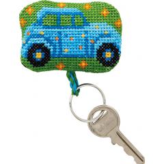 Permin Stickpackung - Schlüsselanhänger Blaues Auto