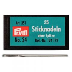 Sticknadeln silberfarbig Stärke 24 ohne Spitze 25 Stück - Prym 124172