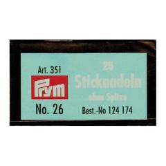 Sticknadeln silberfarbig Stärke 26 ohne Spitze 25 Stück - Prym 124174