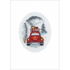 Permin Stickpackung - Passepartoutkarte Weihnachtsauto