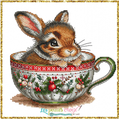 Stickvorlage Les Petites Croix De Lucie - Christmas Animals Cup Rabbit