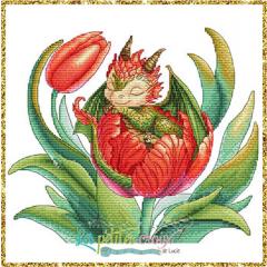 Stickvorlage Les Petites Croix De Lucie - Baby Dragon Tulip