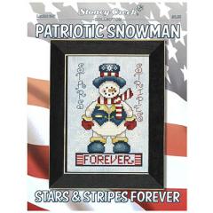 Stickvorlage Stoney Creek Collection - Patriotic Snowman - Stars & Stripes Forever