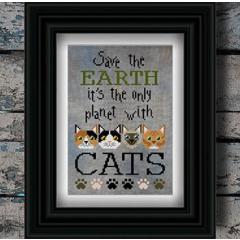 Stickvorlage Puntini Puntini - Cats - Save The Earth