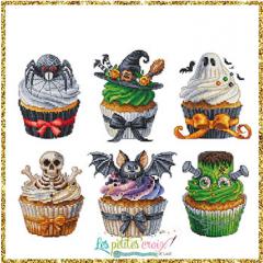 Stickvorlage Les Petites Croix De Lucie - Halloween Cupcakes