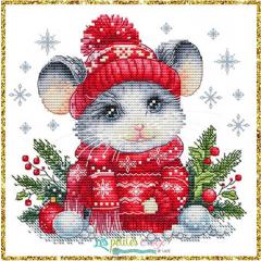 Stickvorlage Les Petites Croix De Lucie - Christmas Mouse 2024