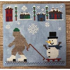 Stickvorlage SamBrie Stitches Designs - Ice Skating Bigfoot