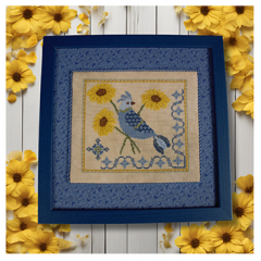 Stickvorlage Wildflower Stitching - Blue Birds Sunflower Serenade