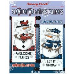 Stickvorlage Stoney Creek Collection - Snowmen With Birds Banners