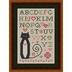 Happiness Is Heartmade - Heart Alphabet Cat