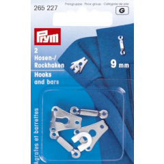 Hosenhaken und Stege silberfarbig 9 mm - Prym