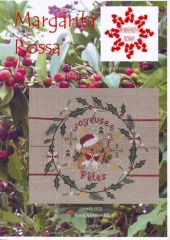 Stickvorlage für Band Weihnachtskranz - Margarita Rossa