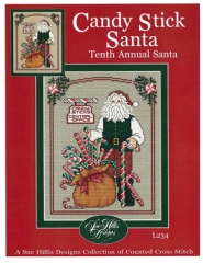 Stickvorlage Sue Hillis Designs - Candy Stick Santa