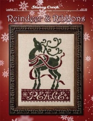 Stickvorlage Stoney Creek Collection - Reindeer & Ribbons