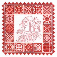 Stickvorlage Imaginating - Redwork Quilt