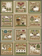 Stickvorlage Little House Needleworks - Little Sheep Virtues (Serie mit 12 Vorlagen)