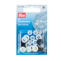 Hemden-/Kittelknöpfe perlmutt/anthrazit Ø 11 + 9 mm - Prym