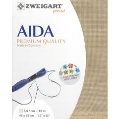 Zweigart Aida Precut 16ct - vintage milchkaffee (48x53 cm)