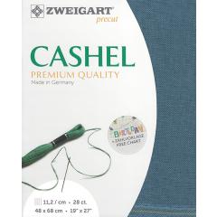 Zweigart Cashel Leinen 28ct - mittelblau (Precut 48x68 cm)