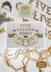 Stickvorlage Cottage Garden Samplings - Five Golden Rings