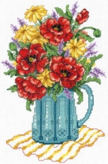 Stickvorlage Imaginating - Spring Flowers In Vase