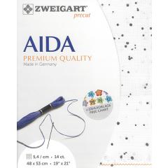 Zweigart Stern-Aida Precut 14ct - splash weiß-grau (48x53 cm)