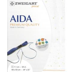 Zweigart Fein-Aida 18ct - splash weiß-grün (Precut 48x53 cm)